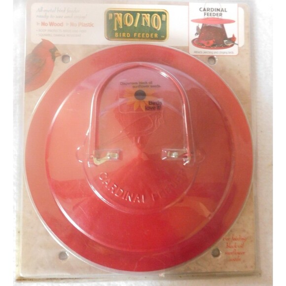 Red Cardinal Hanging Bird Feeder - 2.5 Lb. Capacity | NO/NO Wire Basket 12''Dia. - Picture 2 of 11